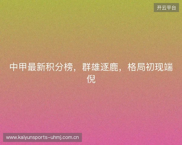 中甲最新积分榜，群雄逐鹿，格局初现端倪